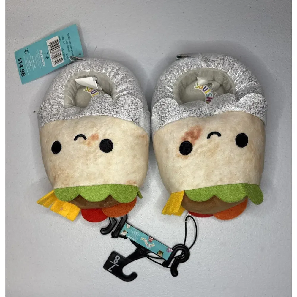 Squishmallows Kids Bernardo the Burrito Plush Slipper Girls Size 7/8